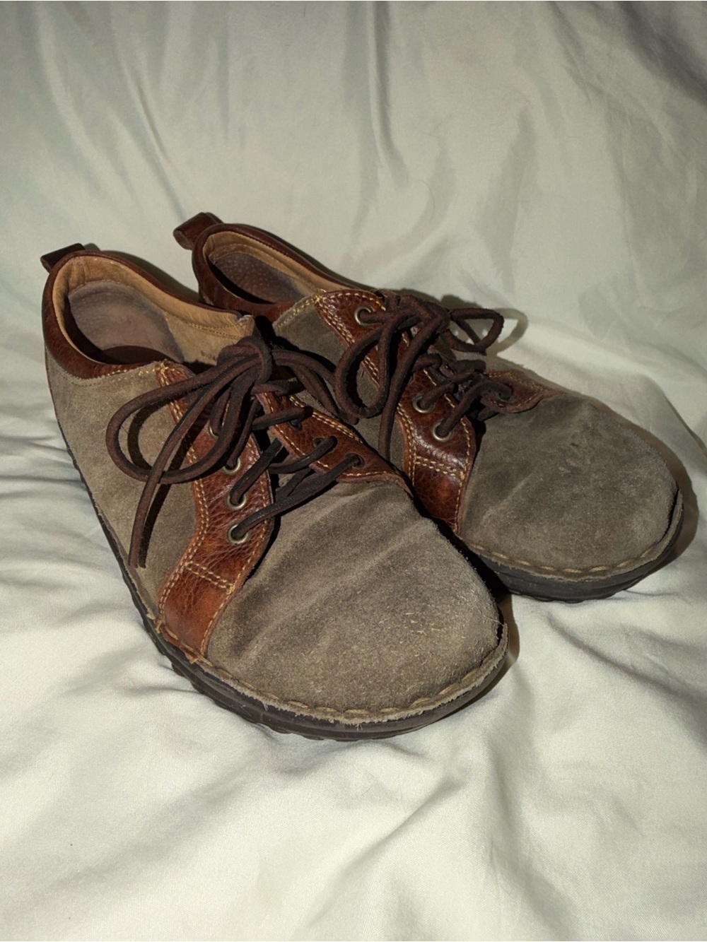 Born Brown Suede and Leather Oxford Sneakers
